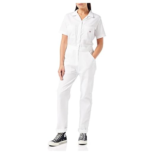 Dickies Women's Short Sleeve Flex Coverall, White, Large