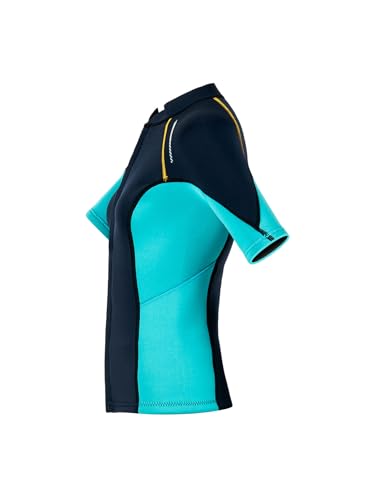 Traje de buceo para mujer 1.5mm neopreno, manga corta, traje de surf azul marino talla XS miniatura 3