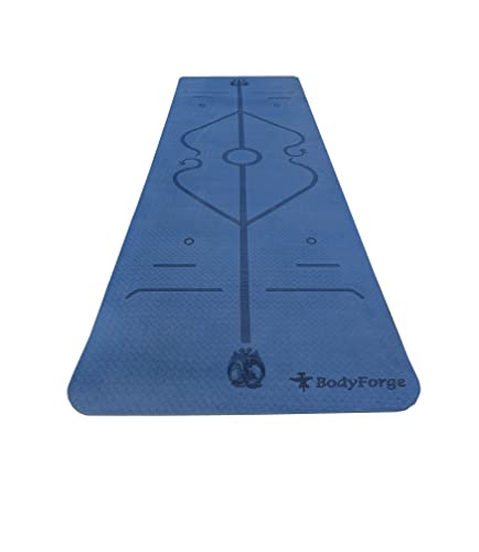 BodyForge Eco-Friendly Exercise Yoga Mats with Alignment Lines & Yoga Mat and Exercise Band Bundles