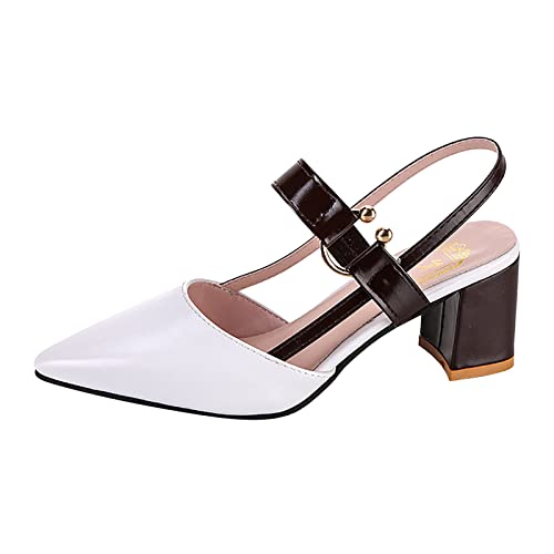 Chaussures femme talon confort et sandales respirantes à bout pointu pour l'été