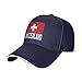 Switzerland-Swiss-Flag Gifts Baseball Cap Men Women Trucker Hat Cowboy Hat Ponytail Hats Navy Blue -N