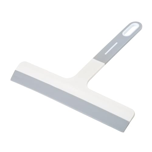 Vigar - Raschietto per pulire i vetri - Modello Basic - 23,5 x 1,5 x 20 cm - Raschietto ideale per finestre, pareti e lune - Manico in gomma e gancio - Grigio