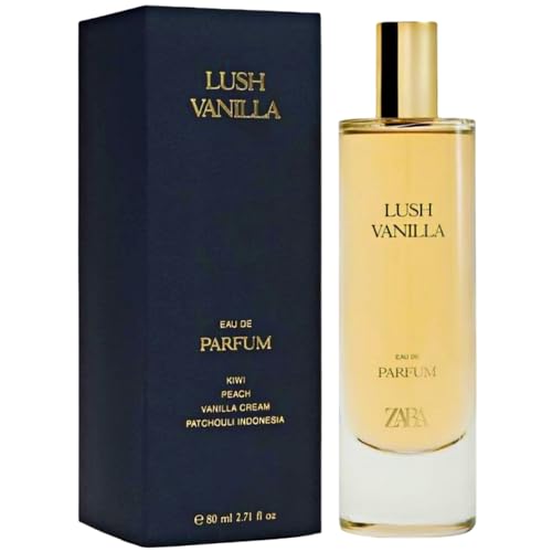 Zara Lush Vanilla Perfume for Women Sweet Warm Fruity Scent with Caramel Kiwi Peach and Creamy Vanilla Notes Eau de Parfum 80ml (2.71 fl. oz.)