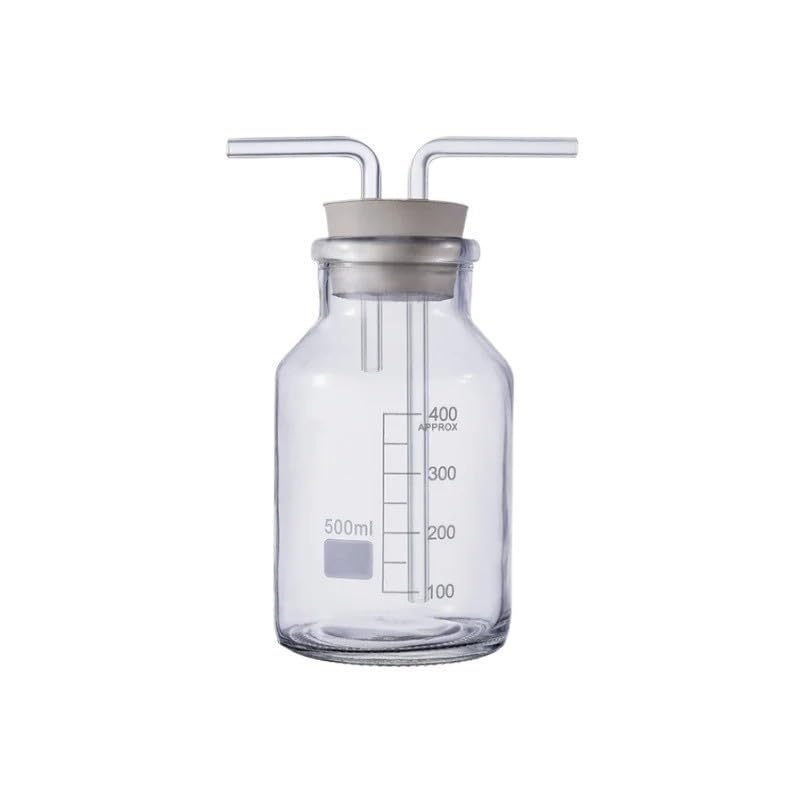 equipo de laboratorio Botella Universal de Gas for lavado de vidrio, cilindro recolector de Gas de 125ml-1000mL, escala de boca ancha, catéter de goma de doble orificio equipado(500ml)