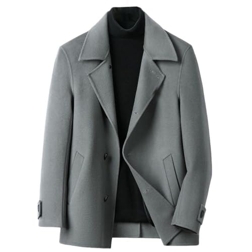Trench court en laine homme coupe ajustée pour l'automne et l'hiver chic