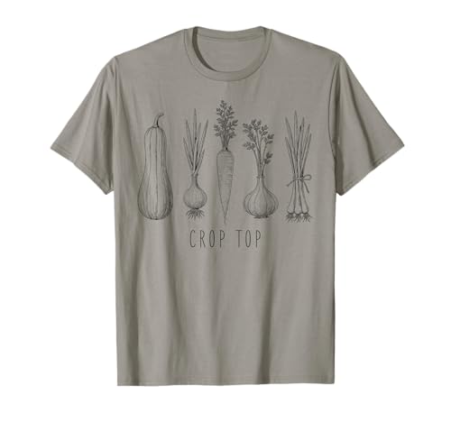 Crop Top Funny Gardening Pun Vegetable Art T-Shirt