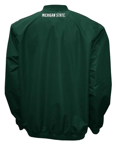 2Bhip NCAA Michigan State Adult Green Lightweight V-Neck Windbreaker Wind Shirt Pullover Jacket For Men2