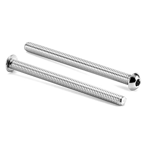 Image of 5 /16-18 x 4 inch Button Head Socket Cap Bolts Screws, 10Pcs 304 Stainless Steel 18-8, Allen Hex Drive, Bright Finish by SG TZH(with Hex Spanner)