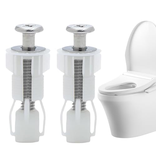 Tornillos para asiento de inodoro | Juego de hardware de reparación sanitaria, 2 piezas de tornillos de fijación para montaje en el suelo del baño