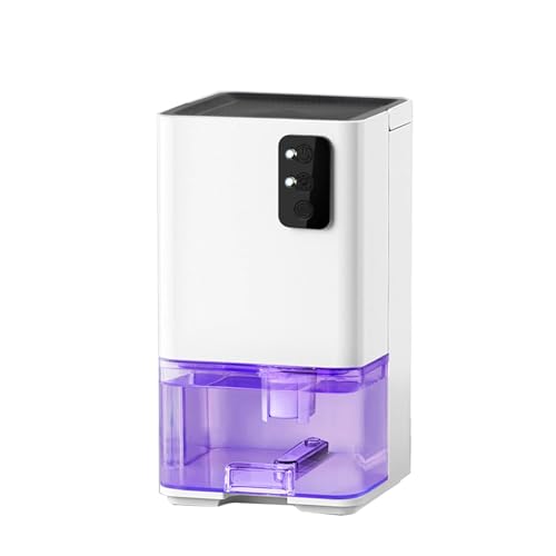 HGTRH Deshumidificador de Aire Portátil 1200ML, Deshumidificador Pequeño con Luz de Color Silencioso y Ahorrador de Energía Auto Power Off 323sq ft 300ml/D para Oficina Dormitorio Baño