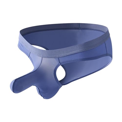 Men's Elephant Nose Cotton Briefs Underwear with Contour Pouch Low Waisted Lightweight Exotic Bulge Enhancement Male