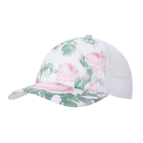 Bioworld Floral Rose Print White Foam Trucker Hat