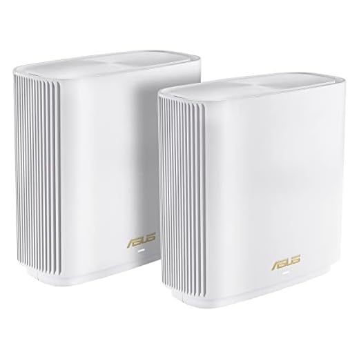 ASUS ZenWiFi XT9 Blanc - Pack de 2 - Système Wi-FI 6 AX Mesh, Tri-Bande, 7800 Mbit/s, 530m2, AiProtection avec TrendMicro à Vie, Port WAN/LAN 2,5 Gigabit + 3 Ports LAN Gigabit, AiMesh 90IG0740-MO3B40
