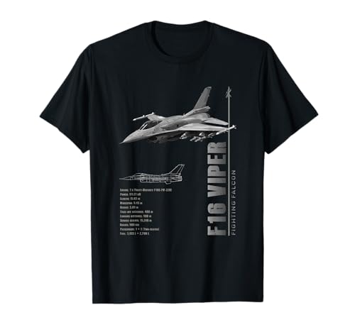 F-16 Viper Fighting Falcon Jet Fighters-Especificaciones Camiseta