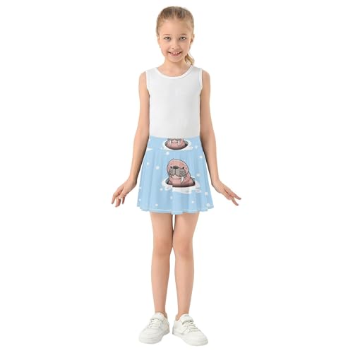 Joisal Cute Walrus Hole Girls Skorts Athletic Shorts Tennis Skirts Kids Breathable Flowy Skirt 3t3