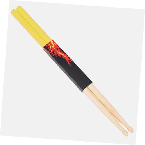 1 par de baquetas de madera de arce antideslizantes para práctica, herramienta ligera para percusión para adultos para todos los tipos y géneros de batería, amarillas miniatura 5