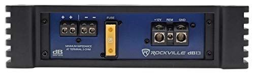 Rockville Db13 3000 Watt Peak/750W Cea Rated Rms Mono 2 Ohm Amplifier+Amp Kit #TOP4