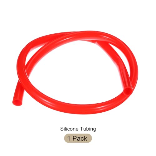 Image of 1m(3.3ft) 12.7mm(1 /2 inch) ID x 16mm(5 /8 inch) OD Silicone Tubing Red Industrial Plastic Tubing Pure Silicone Hoses for Pump Siphoning Draining Irrigation Brewing