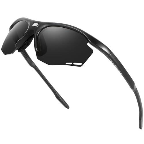 Image of BIRCEN Mens Polarized Sunglasses for Sports: TR90 Lightweight Sun Glasses Wrap Around Shades for Fishing Driving Cycling