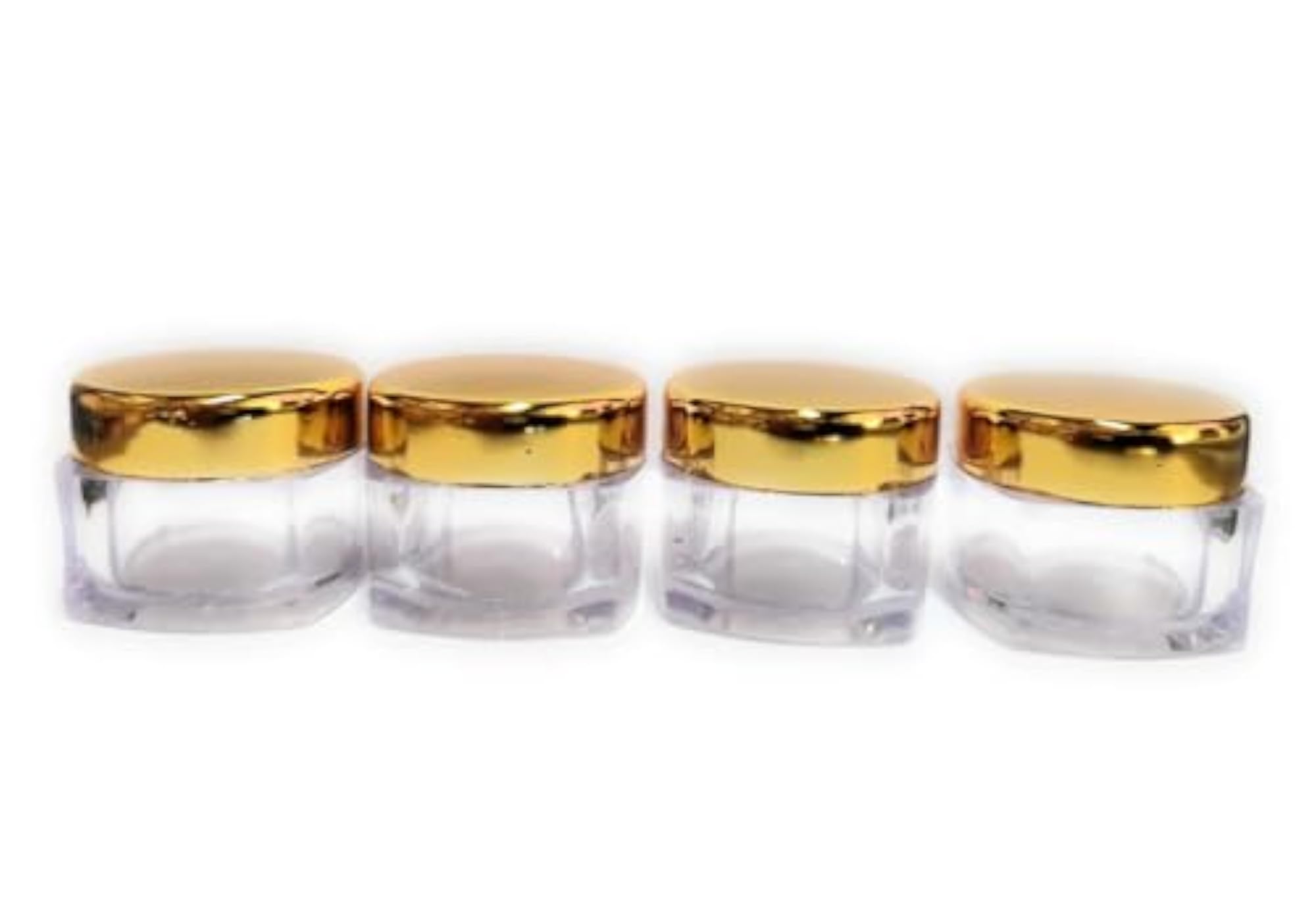 15g Square Empty Cosmetic Containers with Gold Lids, Pack of 12