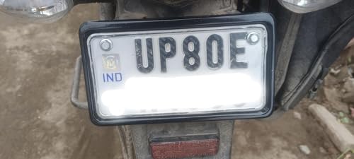 Image of UBEX Metal Number Plate Frame for Bikes - Front & Back Set | Black ND Plate Holder Cover | Universal Standard Size for All Motorcycles & Scooter