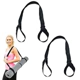 VONJUMA 2er Pack Yoga Matten Gurt, multifunktionales Dehnband mit verstellbaren Schlaufen, schwarz – ideal zum Aufwärmen und Dehnen