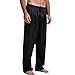 Produktbild BriskyM Lässige Herren Hohe Taille Satin Seide Pyjama Hose Schlaf Bottom Hosen (Schwarz, XL)