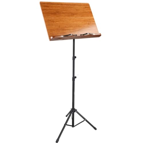 MiluFox 譜面台 木製 折りたたみ 軽量 コンパクト 高さ70-190cm 高耐荷重 三脚 携帯便利 高さ調整 角度調整 安定 譜面立て 楽譜スタンド ギター バイオリン (光沢モデル-B)