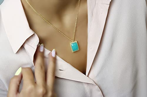 Collier d'Amazonite en Or pour femme évitant les allergies cutanées