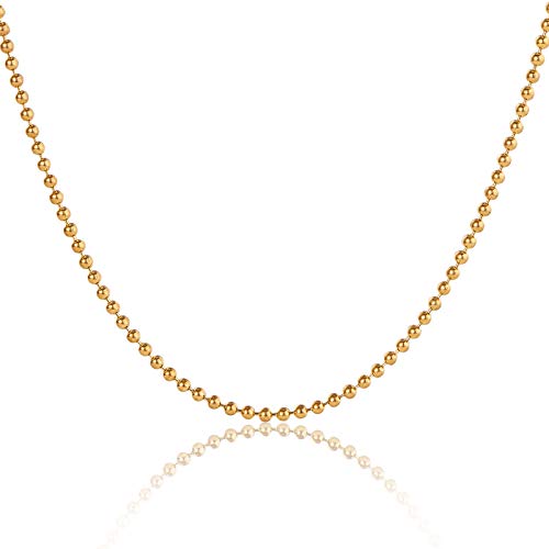 Danlingjewelry 32 Feet Brass Pull Chain Extension Ball Bead Chain Spool Chain For Jewelry Making 1.2Mm Golden #TOP6