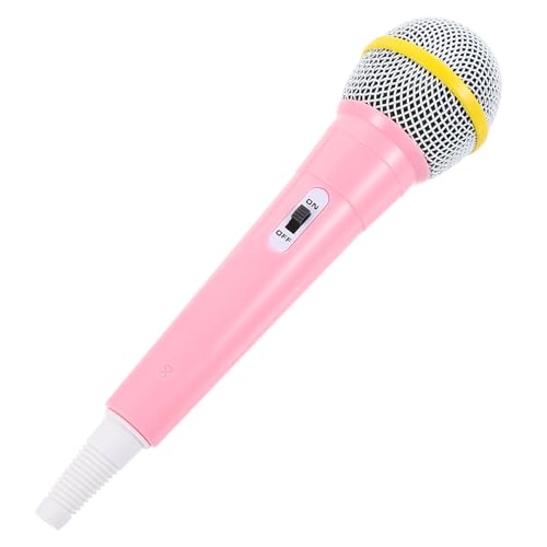 Alasum Microphone Factice en Plastique Mini Rose pour Garçon et Filles, Accessoire de Microphone pour Spectacles et Anniversaires, Modèle Léger et Amusant pour Jeux D’Imitation