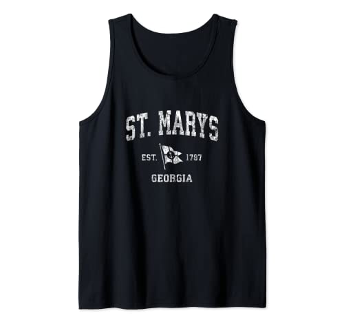 St. Marys GA Vintage náutico ancla bandera deportiva Camiseta sin Mangas