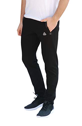 SCR SPORTSWEAR Mens Lounge Pants with Pockets - Mens Black Sweatpants 70% Cotton - 36 Inseam Sweatpants for Tall Men - Straight Fit - Medium Tall 32W x 36L Extra Long