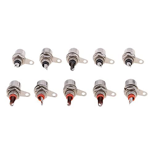 atorse 4x10 pieces panel mount rca female socket connectors adapter