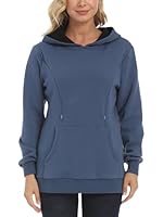 FEOYA Still Hoodie Damen Fleece Baumwolle Still Sweatshirt Reißverschluss Stillpullover Winter Outdoor Warm Stillkleidung XS