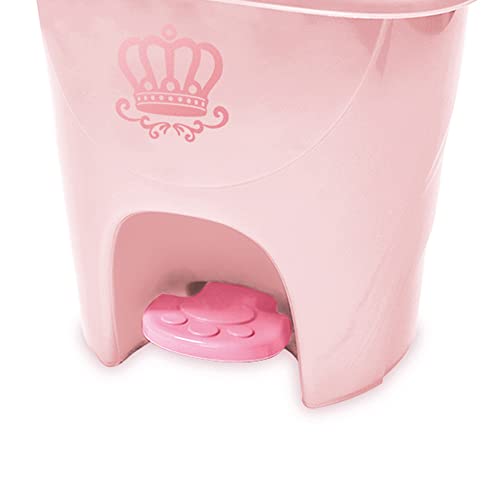 Lixeira Infantil com Pedal Fofura, Adoleta Bebê, Rosa Real