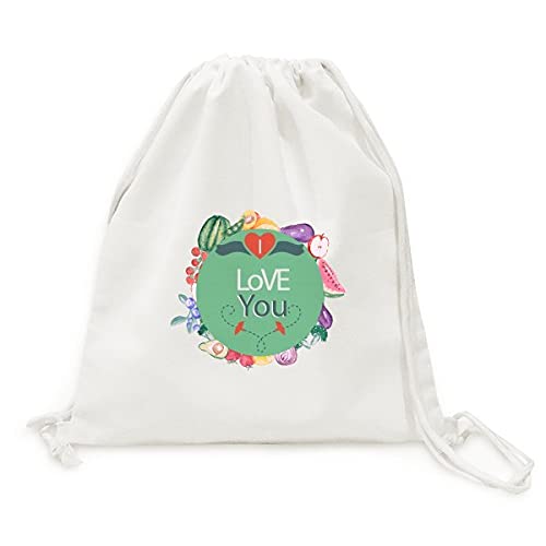 Sac en tissu pliable vert je t'aime la saint-valentin à sangle pour légumes