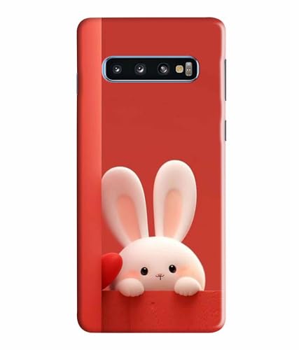 Image of Printed Hard Back Case Cover & Compatible for Samsung Galaxy S10 | Rabbit Painting Art (Multicolor) - D1202