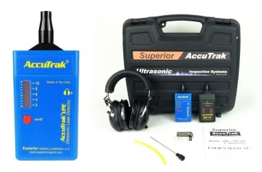 Superior AccuTrak VPE-PRO-Plus Ultrasonic Leak Detector Kit with Tone Burst Generator. Find Pressure or Vacuum Leaks of Any Gas. Adjustable Sensitivity. Noise-Blocking Headphones.