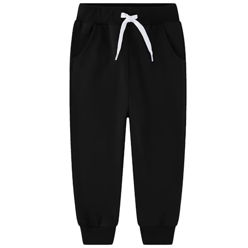 4 Pack Toddler and Kids Boys Fleece Sweatpants Joggers Athletic Active Soft Joggers Pants(No Pilling,No Fade)2