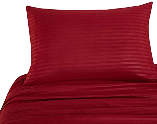 Image of YRM Bedding's Premium Collection Egyptian Cotton 600-TC 3-Piece Bedsheet {Bedsheet (108x110) + 2-Pillow(18x28)}, Super King Size, Black Stripe