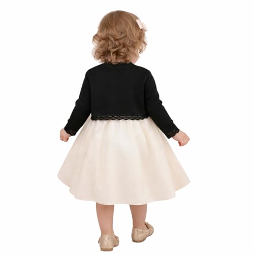 Image of Lilax Little Girls' Knit Long Sleeve Button Closure Bolero Cardigan Shrug