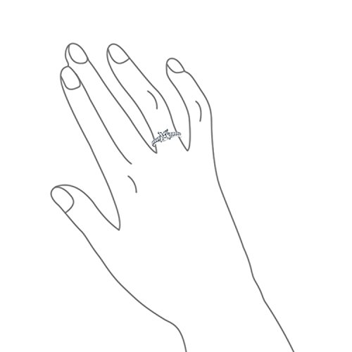 Bague de fiançailles en argent 925 avec oxyde de zirconium princesse 3 carats éclat éternel - 3