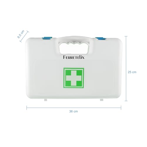 FERRETELIX® Botiquín Maletín de Primeros Auxilios Homologado con Dotación Grande – 370 mm x 250 mm x 90 mm – Fabricado en España Lleva un accesorio incorporado para poder sujertarlo a la pared - imagen 5