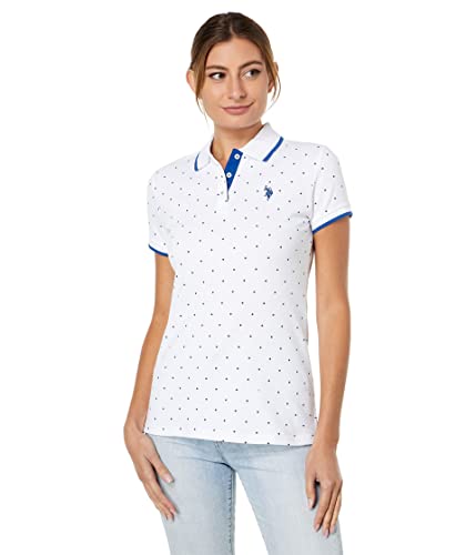 Polo homme U.S. Polo Assn. blanc XL en coton piqué à motifs imprimés