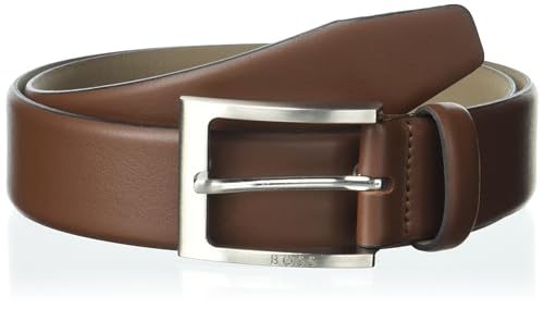 BOSS mens Tonal Logo Buckle Smooth Leather Belt