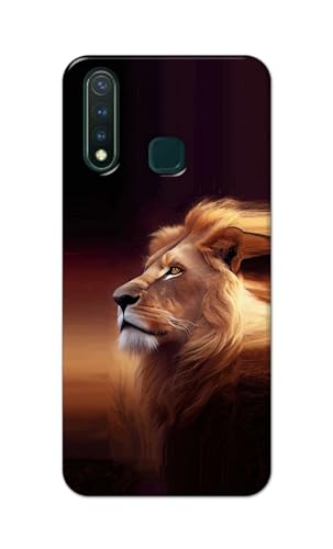 Image of PRINTFIDAA Printed Hard Back Cover Case for Vivo Y19 | Vivo U3 Back Cover (Danger Lion) -112