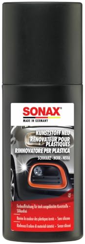 SONAX Rinnovatore plastiche (100ml) ravviva e ripristina il colore delle plastiche negli esterni dell'auto. Con comodo applicatore | Art. 04091000-280