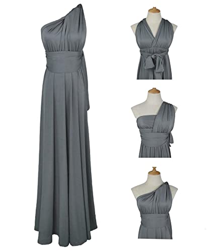 Image of Sexyshine Women's Backless Gown Dress Convertible Multi-Way Wrap Halter Cocktail Dress Bandage Bridesmaid Long Dresses