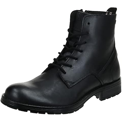 Jack and Jones Herren Leder Stiefel Elegante Stiefelette Anthrazit 44 Cover